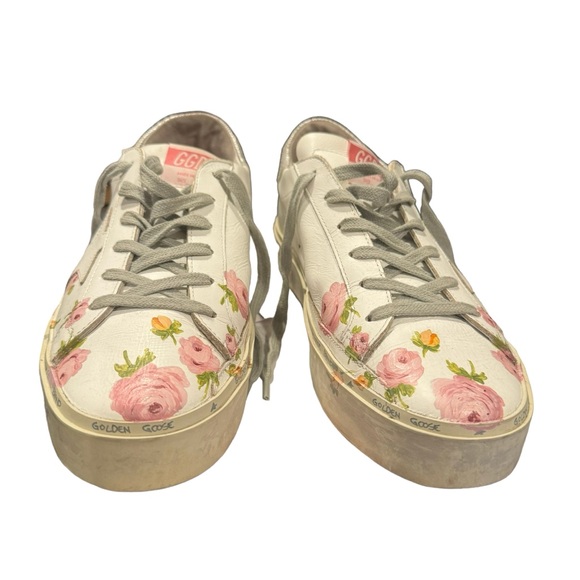 * Rare Golden Goose Hi Star Leather Trainers Floral Size 41 - Picture 13 of 13